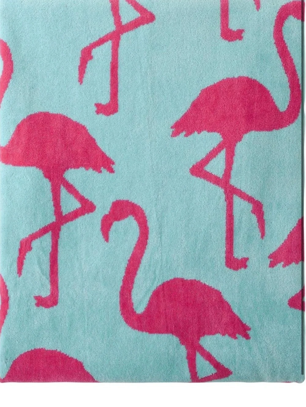 (2) Pink Flamingo Print Beach Towel - Aqua Background- 2 large size high quality